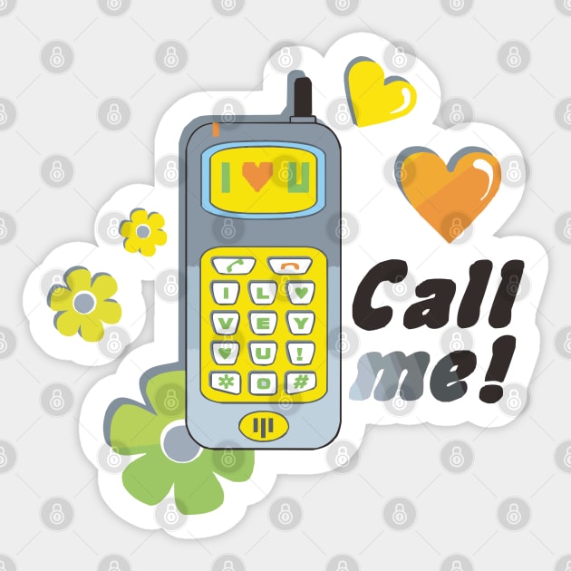 I Love U Call Me - Cute and Romantic Design Sticker by Urbanprint
